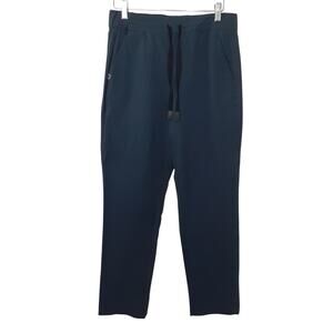 Figs Pro Scrub Pants Blue Elastic Waist Womens S Pockets Drawstring Medical